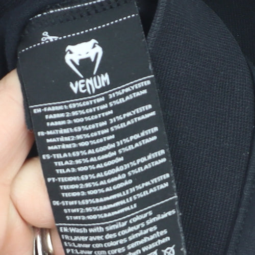 Venum Boys Black Full Zip Hoodie Size 12 Cotton Blend Sportswear