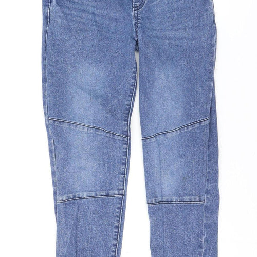 Little Kids Girls Blue Denim Jegging Jeans 8-9 Years Elastic Waist Drawstring
