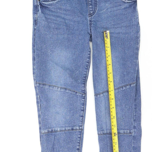 Little Kids Girls Blue Denim Jegging Jeans 8-9 Years Elastic Waist Drawstring