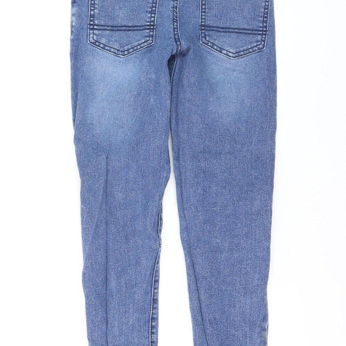 Little Kids Girls Blue Denim Jegging Jeans 8-9 Years Elastic Waist Drawstring