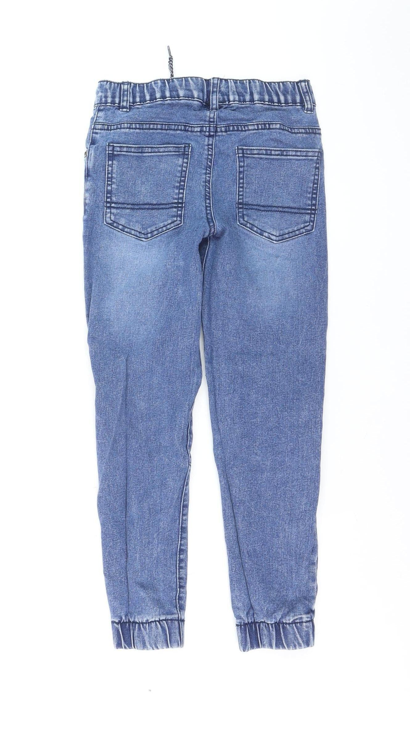 Little Kids Girls Blue Denim Jegging Jeans 8-9 Years Elastic Waist Drawstring