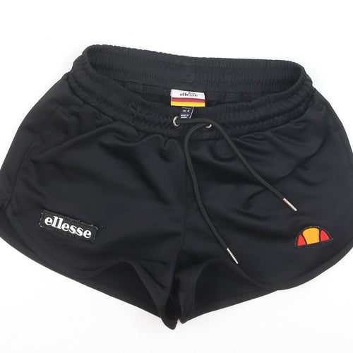 Ellesse Boys Black Athletic Shorts UK 4 Regular Fit Drawstring Sportswear