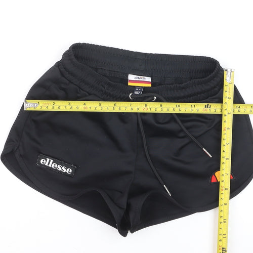 Ellesse Boys Black Athletic Shorts UK 4 Regular Fit Drawstring Sportswear