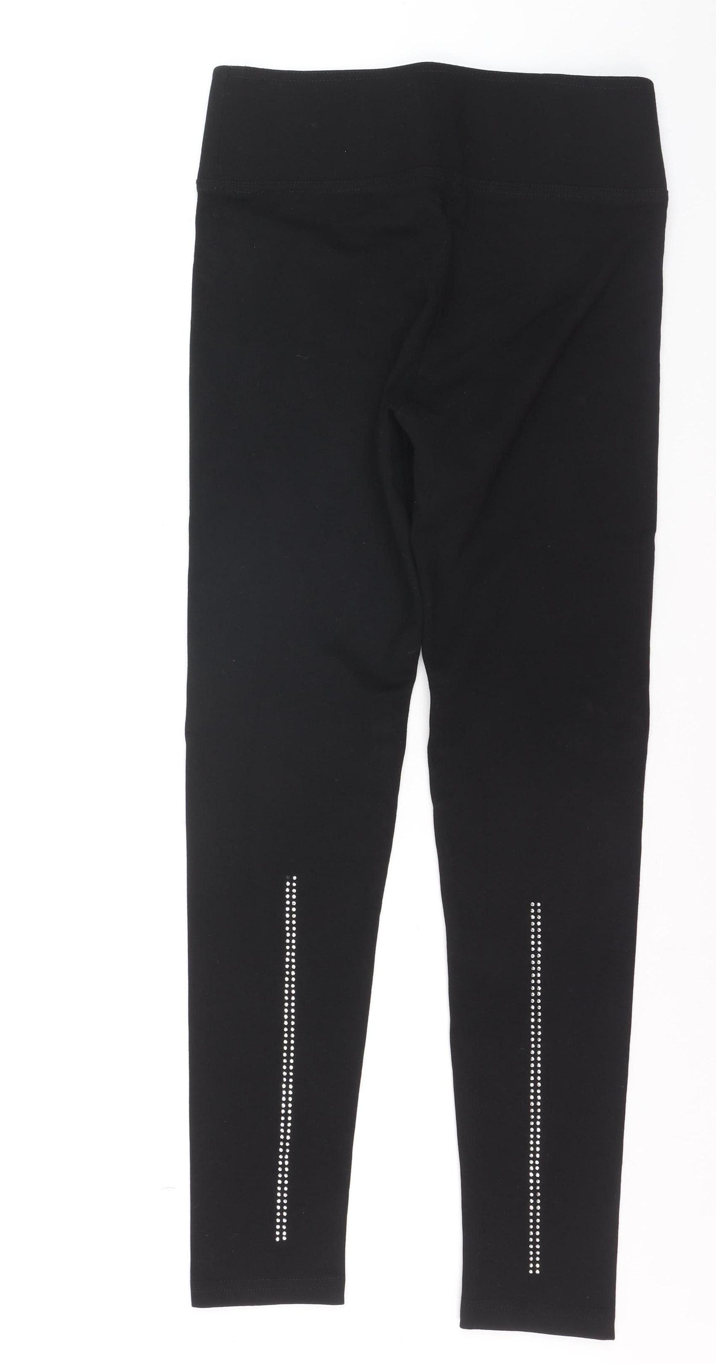 Paolo Connerti Women’s Black M Ankle Leggings Rhinestone Stretch Slim Fit