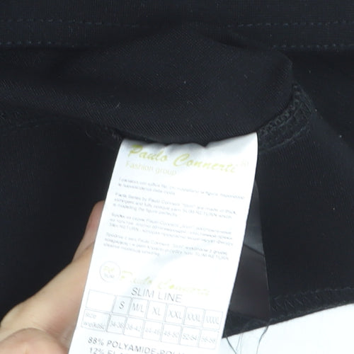 Paolo Connerti Women’s Black M Ankle Leggings Rhinestone Stretch Slim Fit