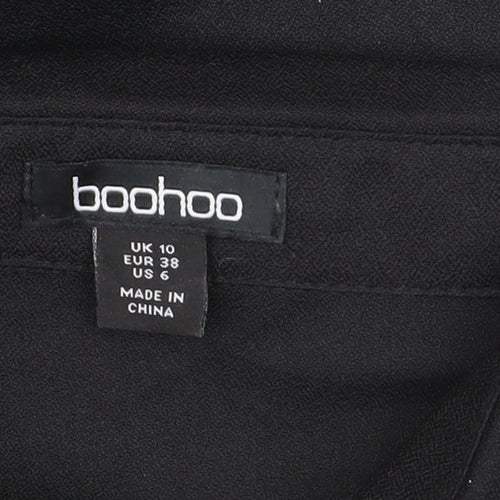 Boohoo Women’s Black Long Sleeve Ruffle Shirt Dress UK 10