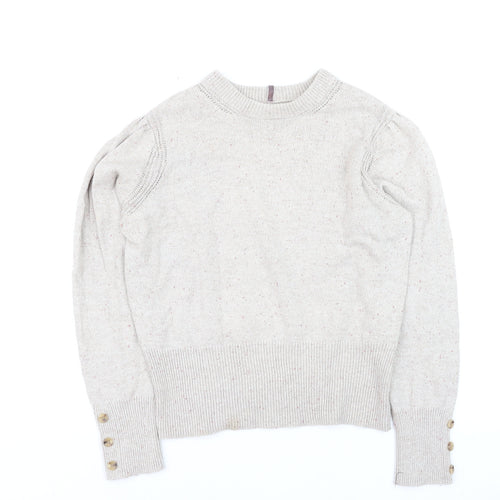 Marks and Spencer Per Una Womens Beige Size 12 Crew Neck Jumper