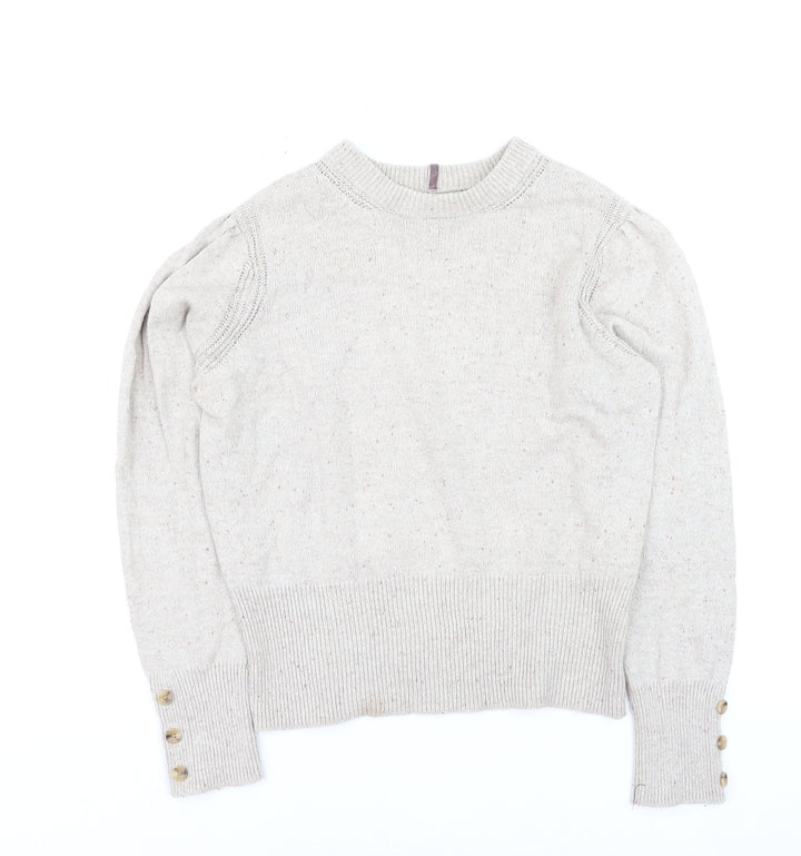 Marks and Spencer Per Una Womens Beige Size 12 Crew Neck Jumper
