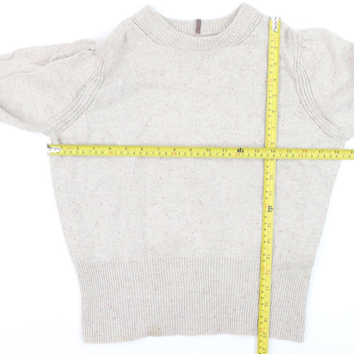 Marks and Spencer Per Una Womens Beige Size 12 Crew Neck Jumper