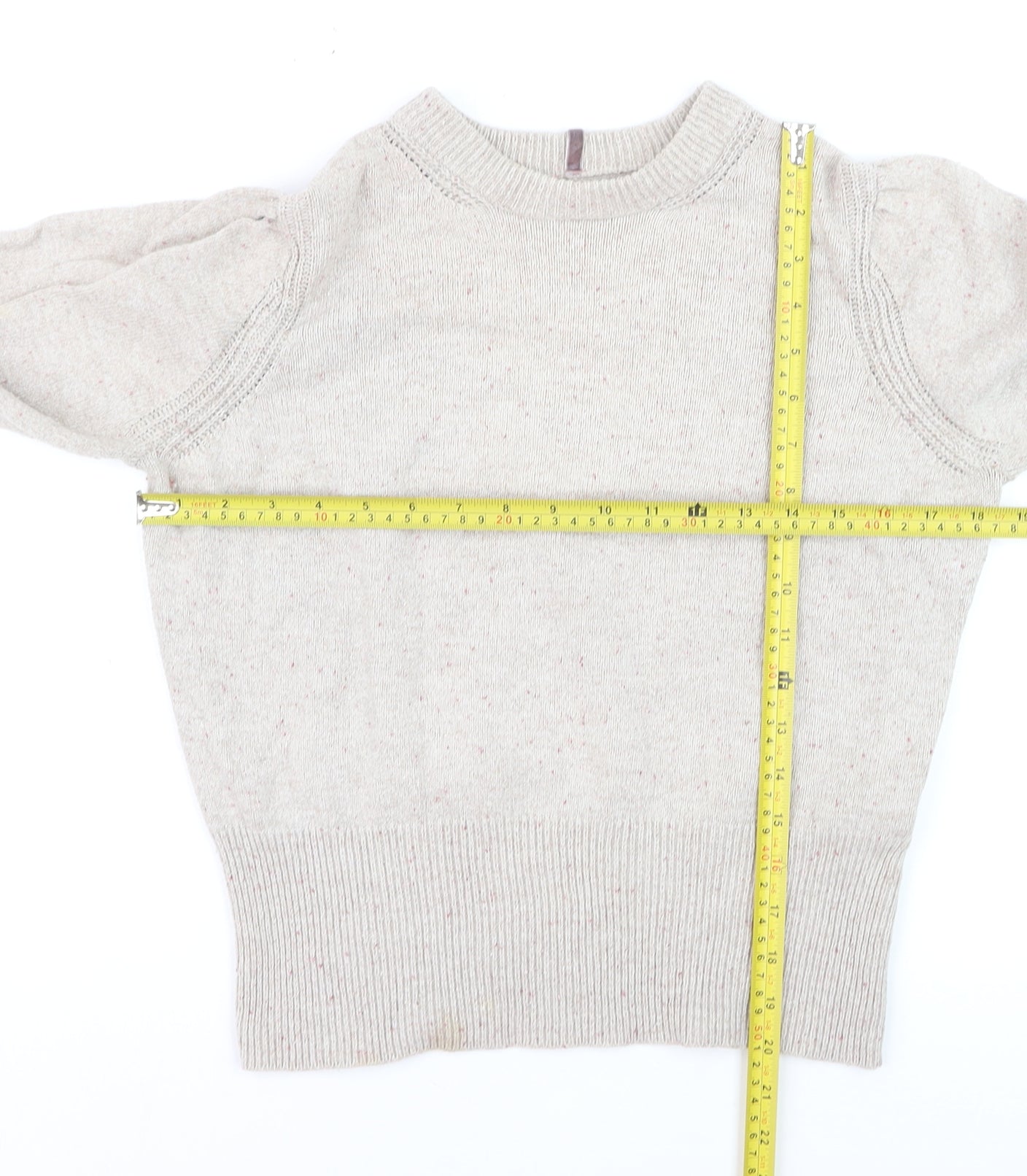 Marks and Spencer Per Una Womens Beige Size 12 Crew Neck Jumper