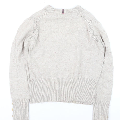Marks and Spencer Per Una Womens Beige Size 12 Crew Neck Jumper