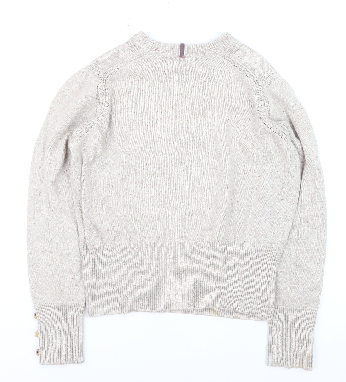 Marks and Spencer Per Una Womens Beige Size 12 Crew Neck Jumper