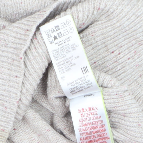 Marks and Spencer Per Una Womens Beige Size 12 Crew Neck Jumper