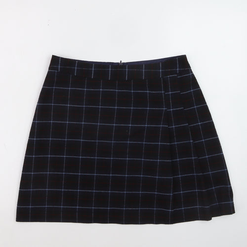 Oasis Women Black Checked A-Line Skirt Size 12