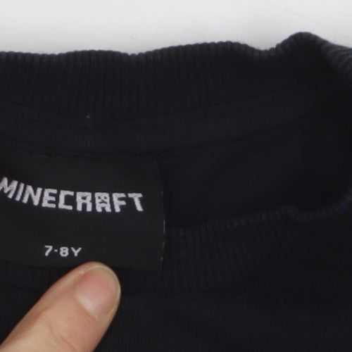 Minecraft Boys Black Sequin Christmas Sweatshirt 7-8 Years Pullover