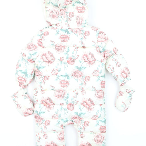 Fred & Flo Unisex Baby Ivory Floral Hooded Snowsuit 6-9 Months