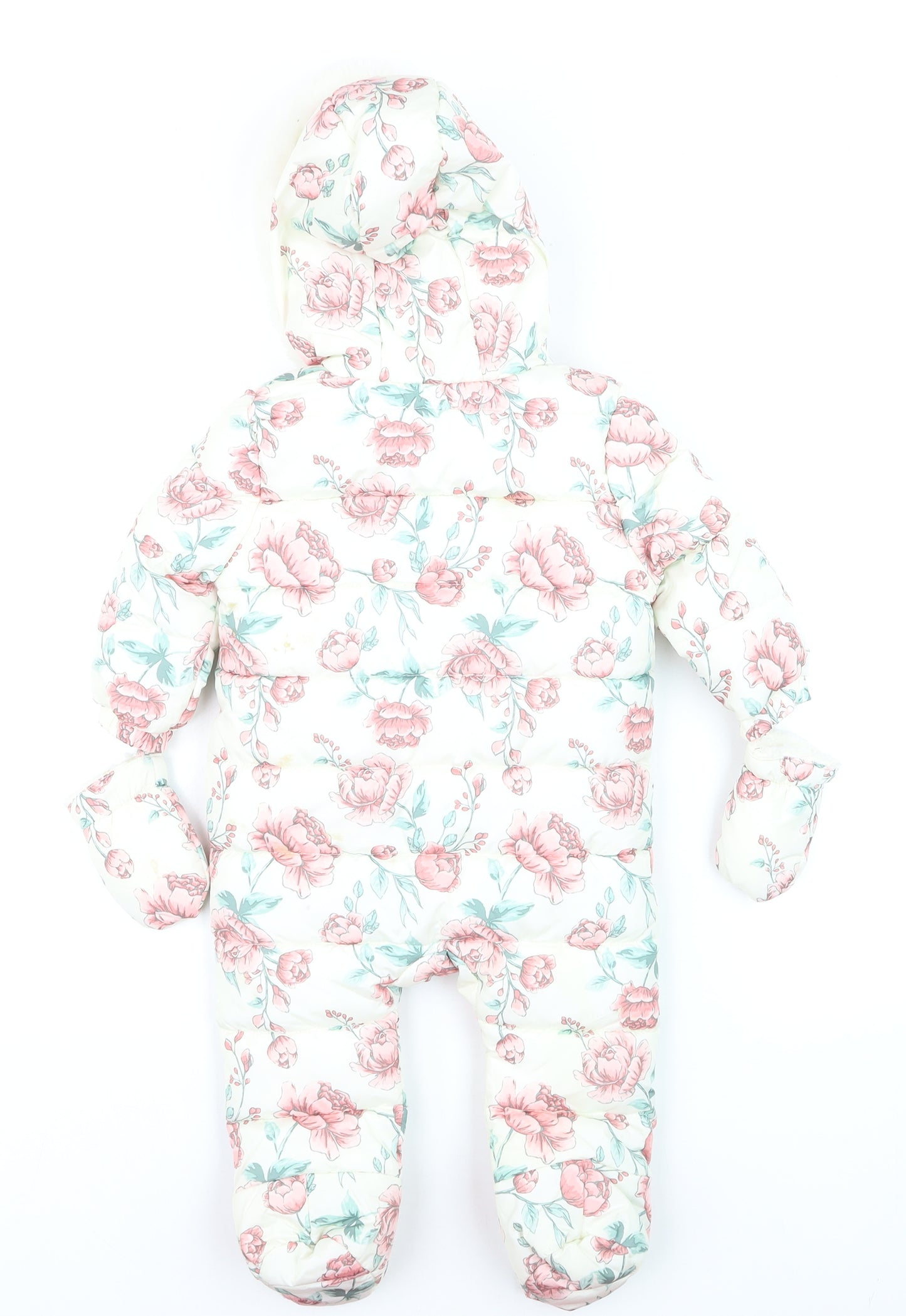 Fred & Flo Unisex Baby Ivory Floral Hooded Snowsuit 6-9 Months