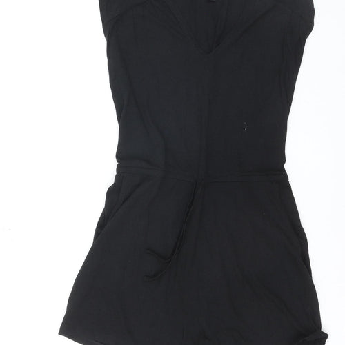 New Look Women's Black Size 8 Sleeveless V-Neck Playsuit