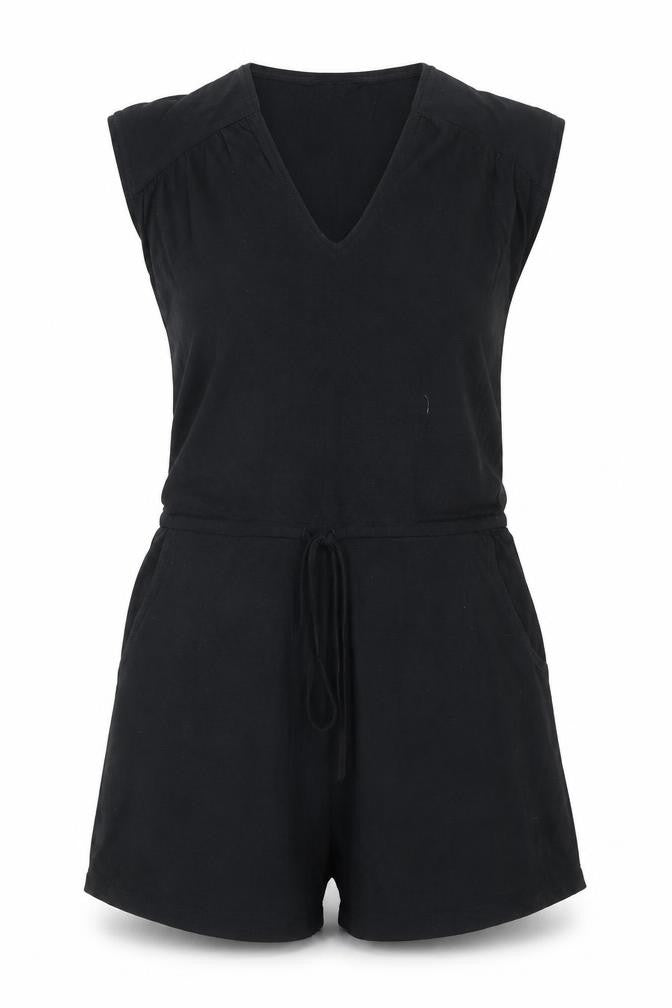 New Look Women's Black Size 8 Sleeveless V-Neck Playsuit