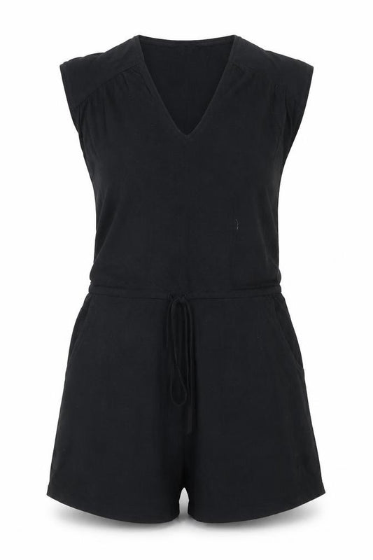 New Look Women's Black Size 8 Sleeveless V-Neck Playsuit
