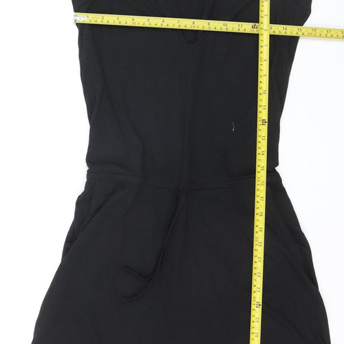 New Look Women's Black Size 8 Sleeveless V-Neck Playsuit