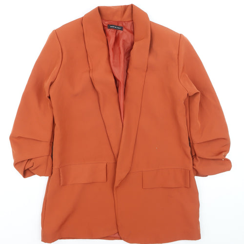 Made in Italy Women’s Orange Shawl Lapel Long Blazer L