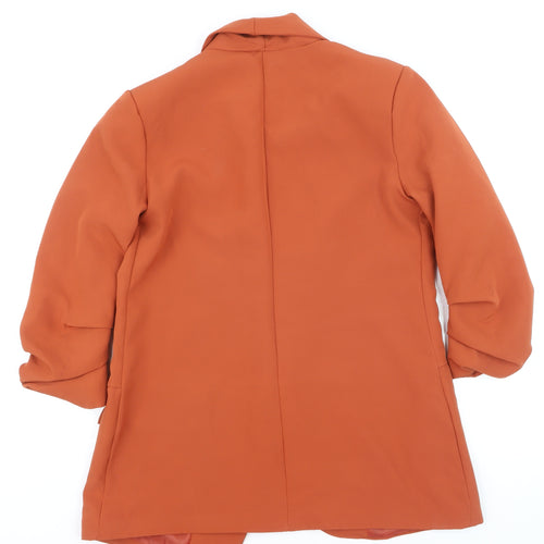 Made in Italy Women’s Orange Shawl Lapel Long Blazer L