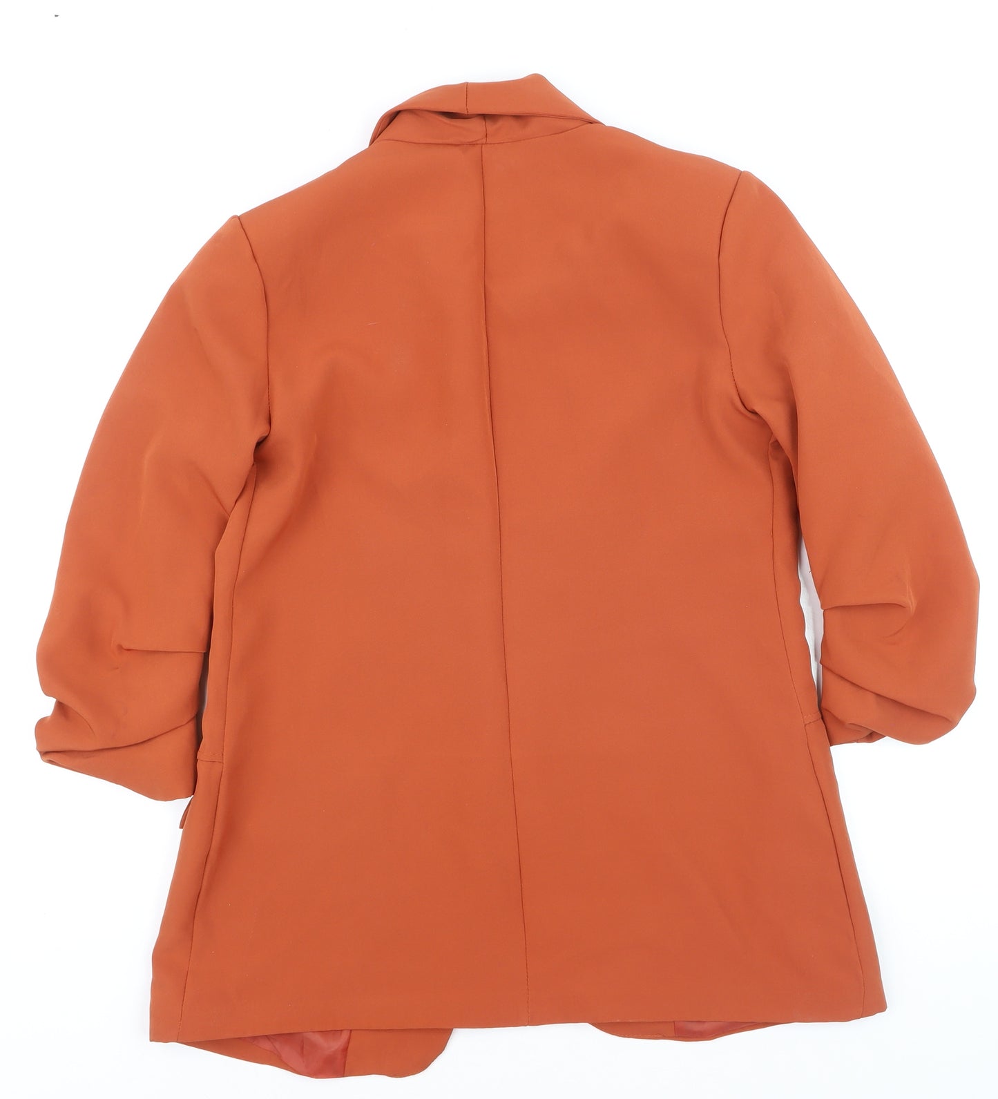 Made in Italy Women’s Orange Shawl Lapel Long Blazer L