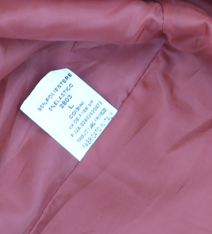 Made in Italy Women’s Orange Shawl Lapel Long Blazer L
