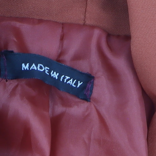 Made in Italy Women’s Orange Shawl Lapel Long Blazer L
