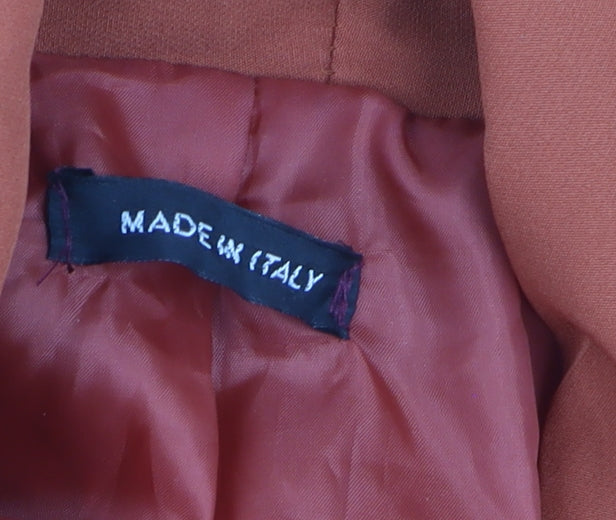 Made in Italy Women’s Orange Shawl Lapel Long Blazer L