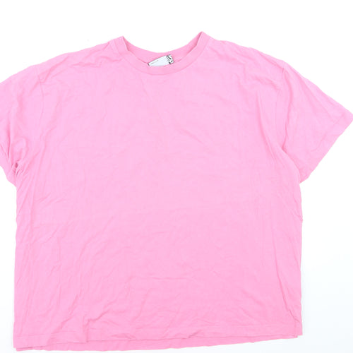 ASOS Design Women Pink XL Curve T-Shirt 100% Cotton Casual