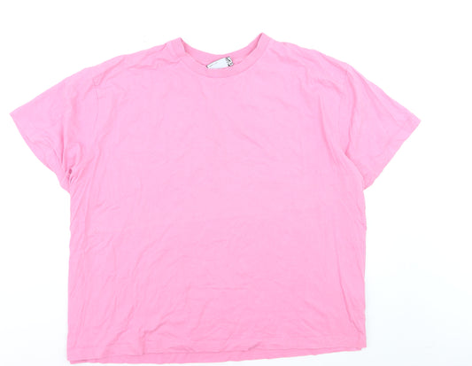 ASOS Design Women Pink XL Curve T-Shirt 100% Cotton Casual