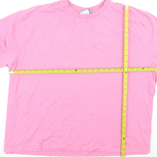 ASOS Design Women Pink XL Curve T-Shirt 100% Cotton Casual