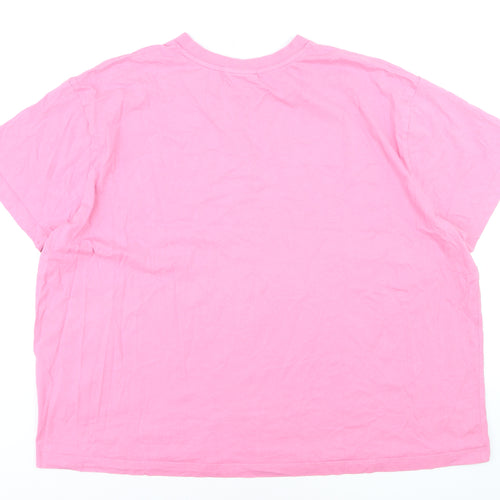 ASOS Design Women Pink XL Curve T-Shirt 100% Cotton Casual