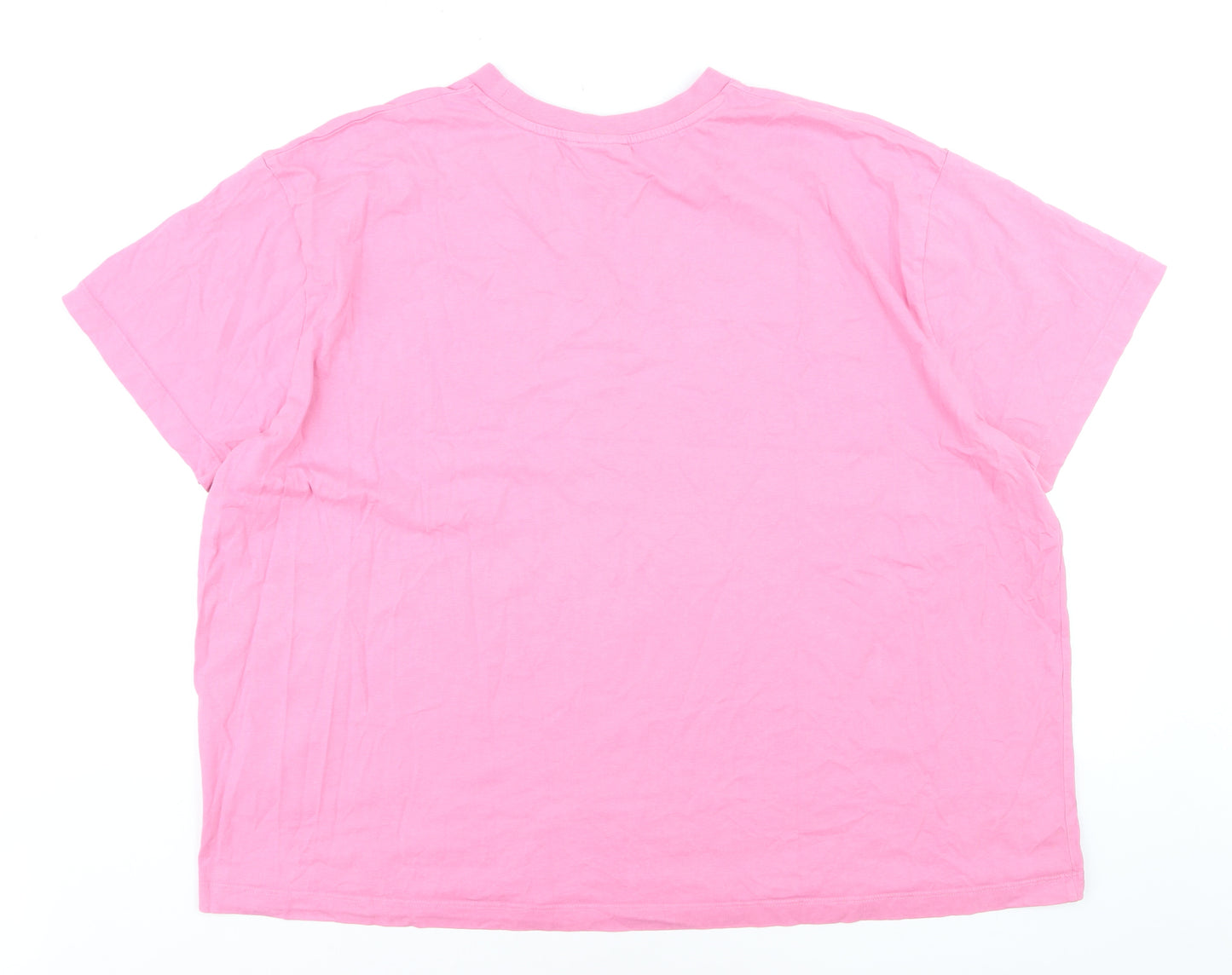 ASOS Design Women Pink XL Curve T-Shirt 100% Cotton Casual