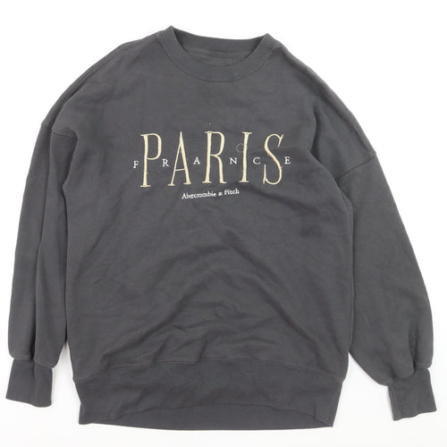 Abercrombie & Fitch Womens Grey Small Pullover Sweatshirt Paris Graphic