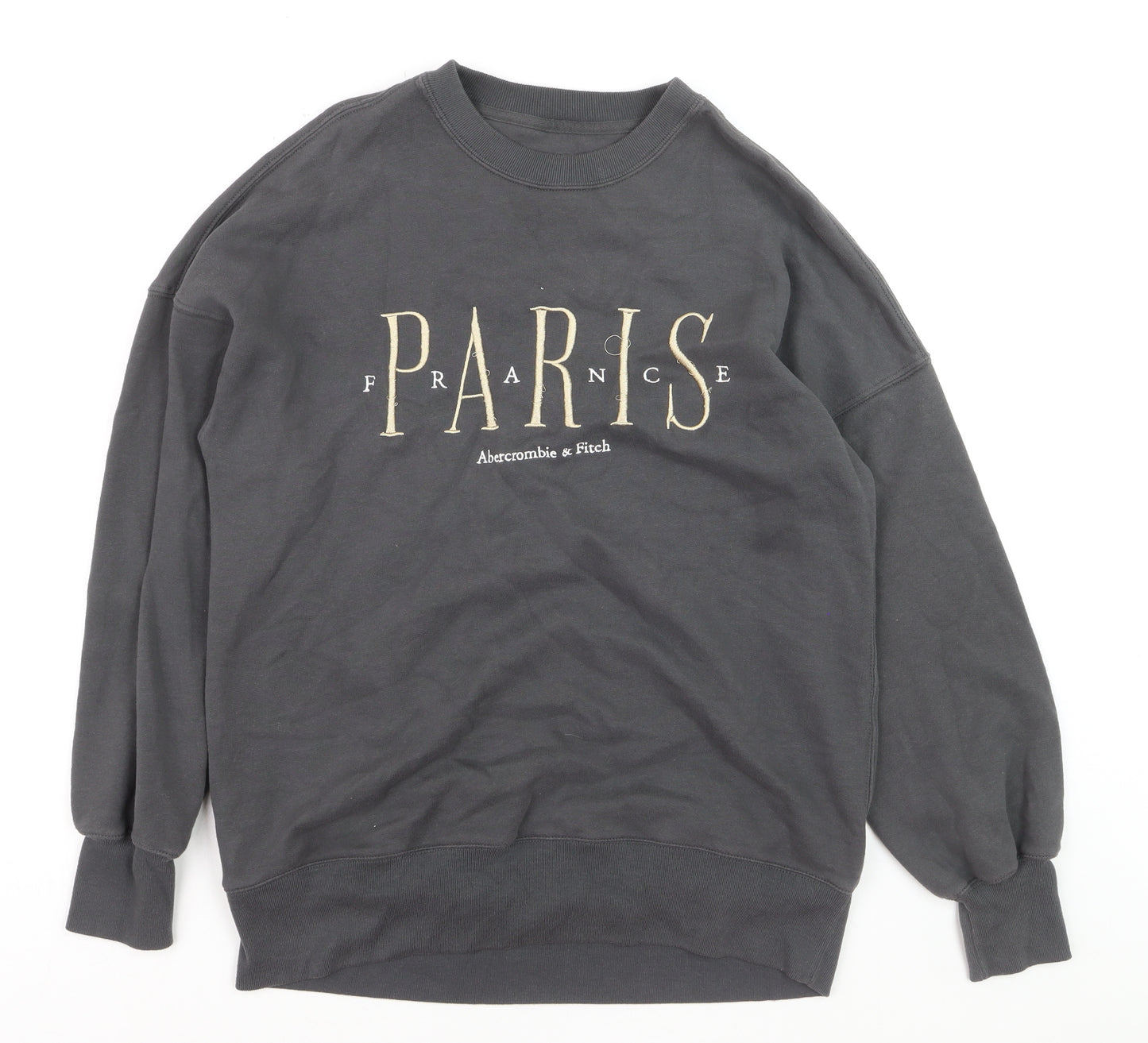 Abercrombie & Fitch Womens Grey Small Pullover Sweatshirt Paris Graphic