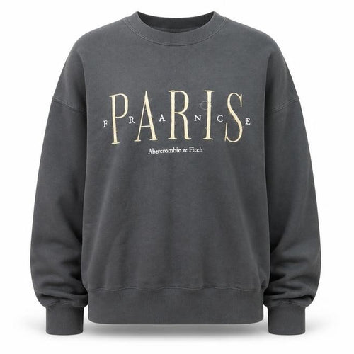 Abercrombie & Fitch Womens Grey Small Pullover Sweatshirt Paris Graphic