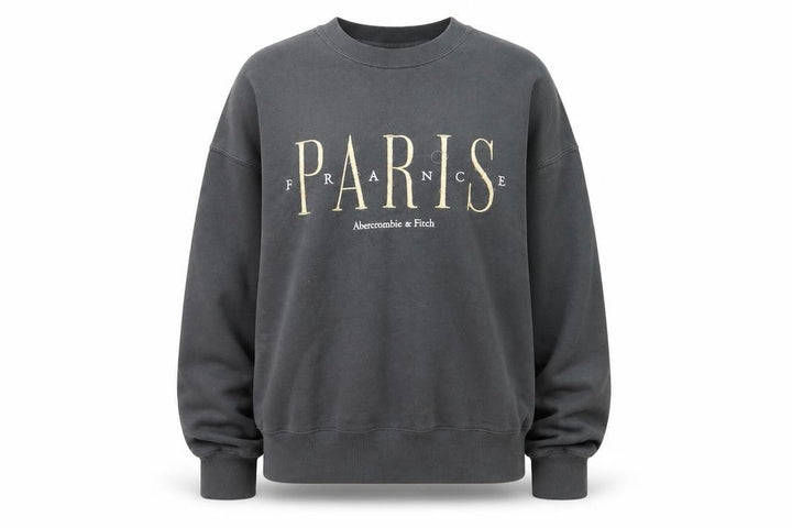 Abercrombie & Fitch Womens Grey Small Pullover Sweatshirt Paris Graphic