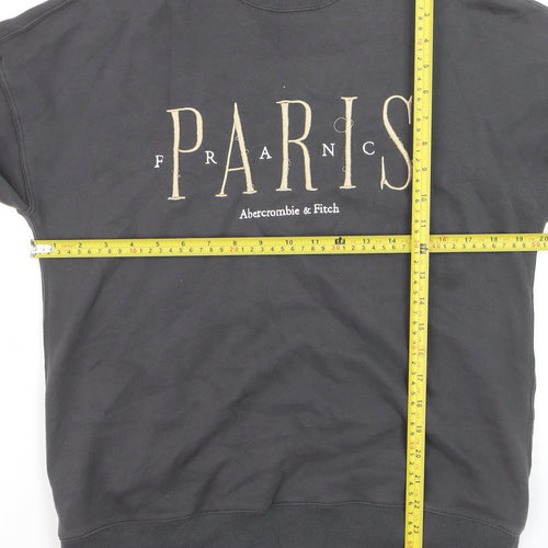 Abercrombie & Fitch Womens Grey Small Pullover Sweatshirt Paris Graphic