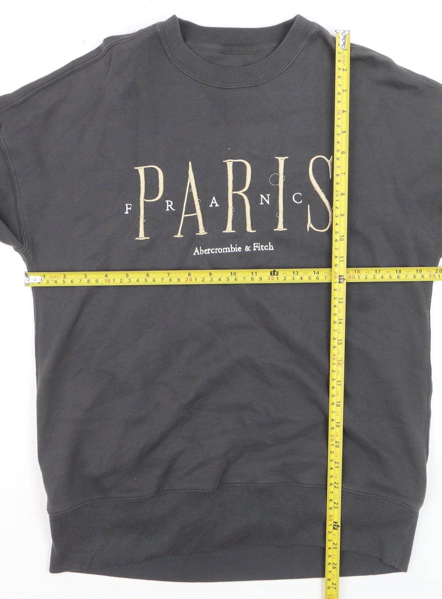 Abercrombie & Fitch Womens Grey Small Pullover Sweatshirt Paris Graphic