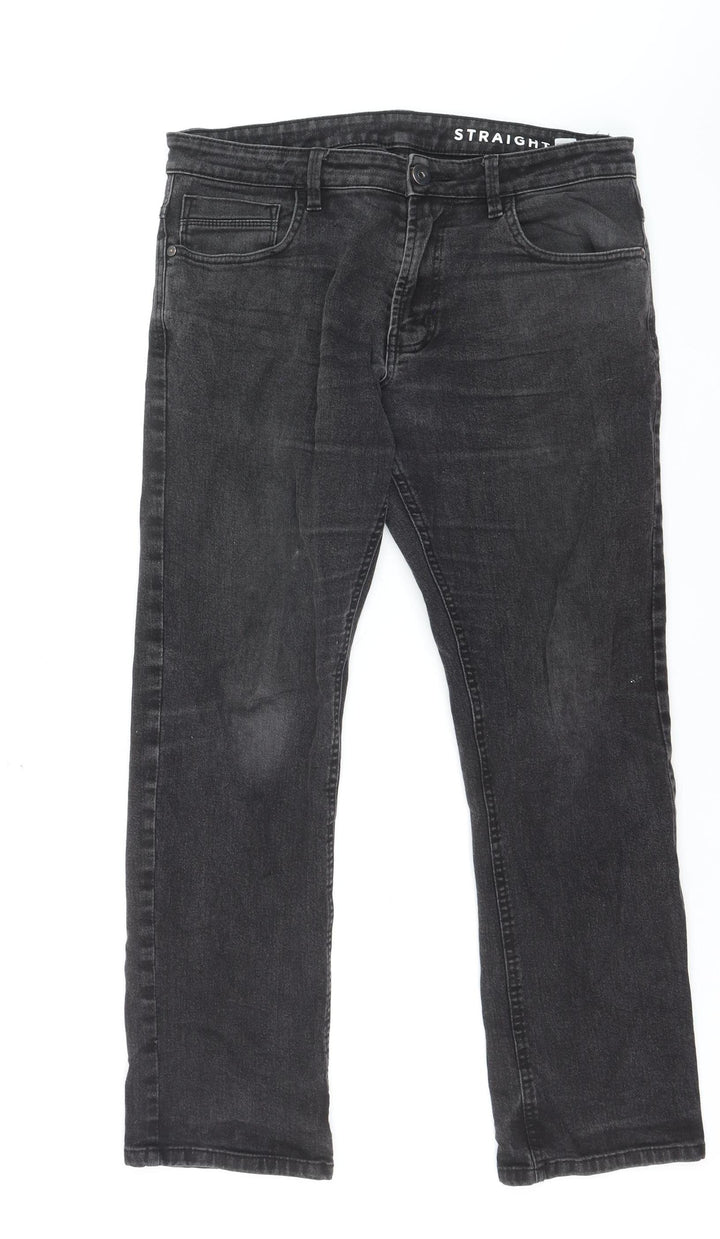 Dunnes Stores Men's Black Straight Leg Denim Jeans 34W 30L