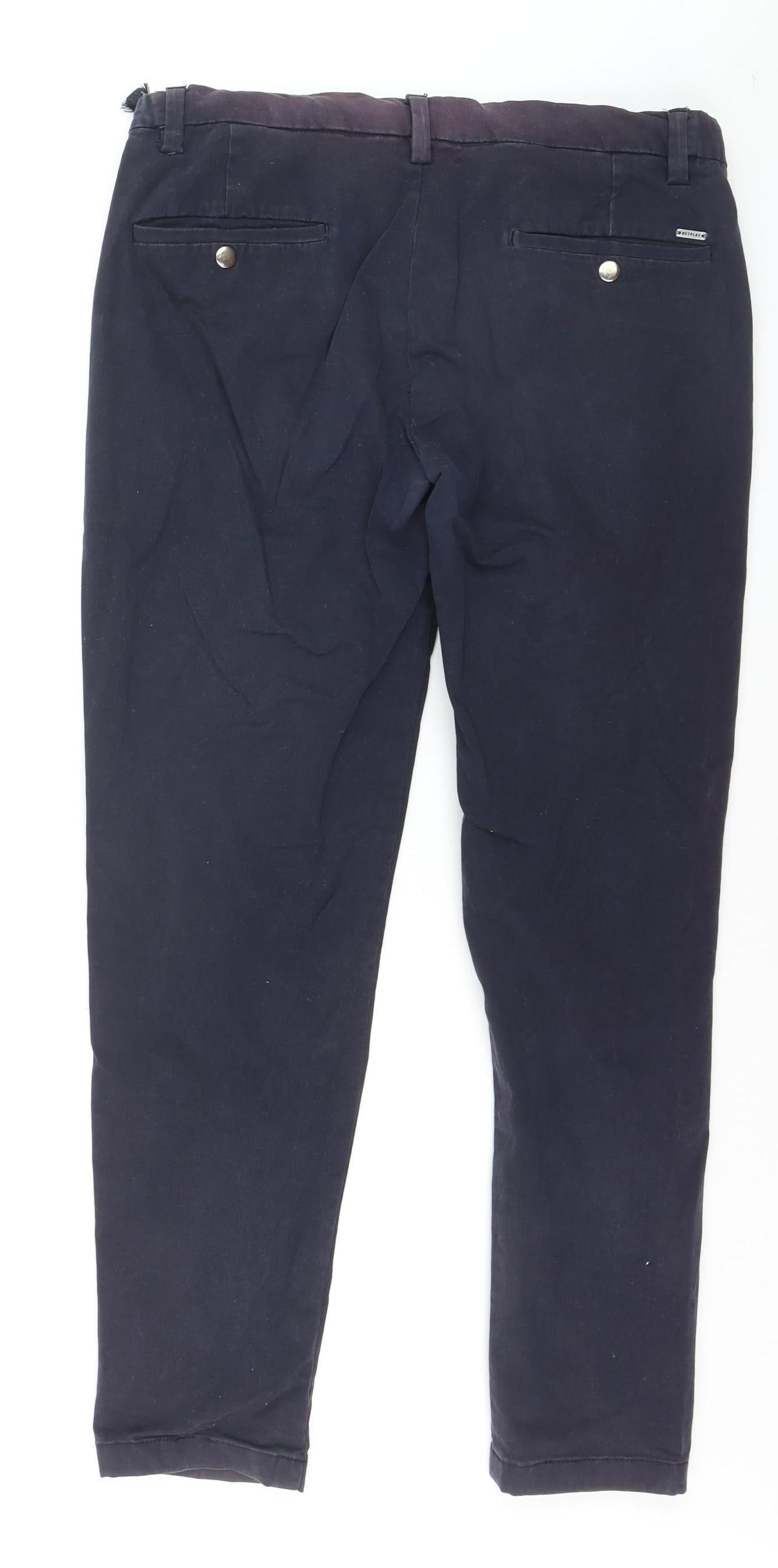 Netplay Men's Black Straight Leg Jeans Size 34 Regular Fit Cotton Blend