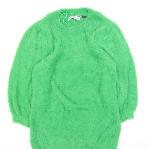 Gallery Women’s Green Fuzzy Angora Blend Pullover Jumper XS
