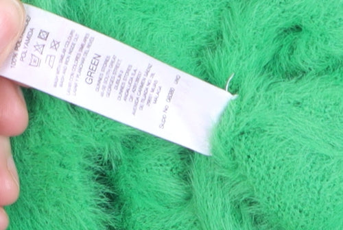 Gallery Women’s Green Fuzzy Angora Blend Pullover Jumper XS