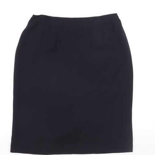 Benetton Women Black Knee Length Pencil Skirt Size 16