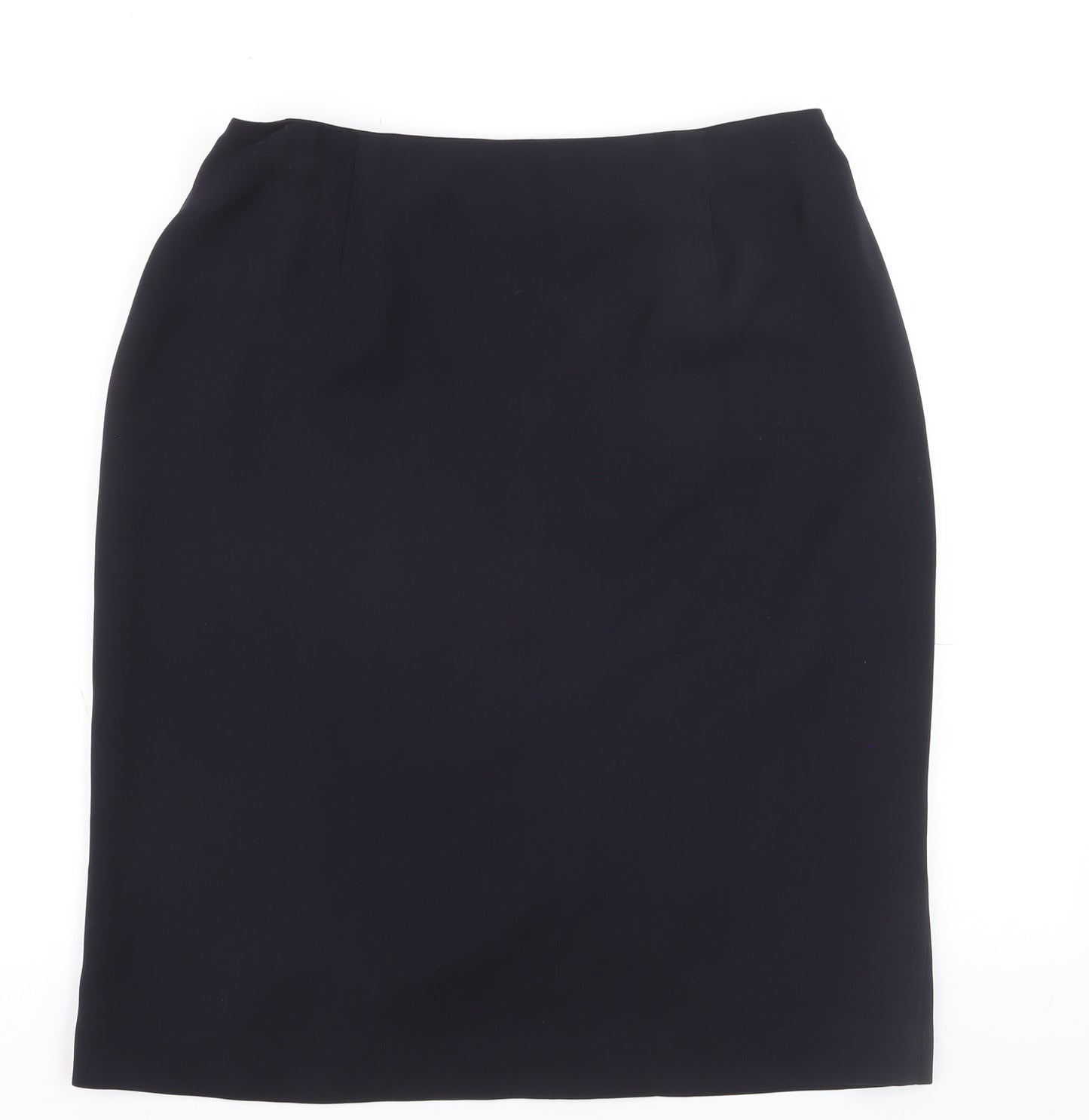 Benetton Women Black Knee Length Pencil Skirt Size 16