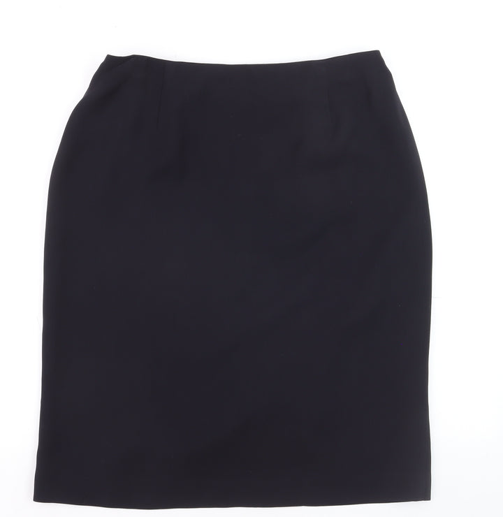 Benetton Women Black Knee Length Pencil Skirt Size 16