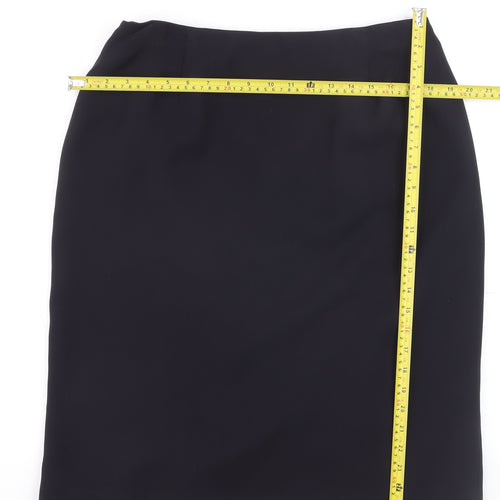 Benetton Women Black Knee Length Pencil Skirt Size 16